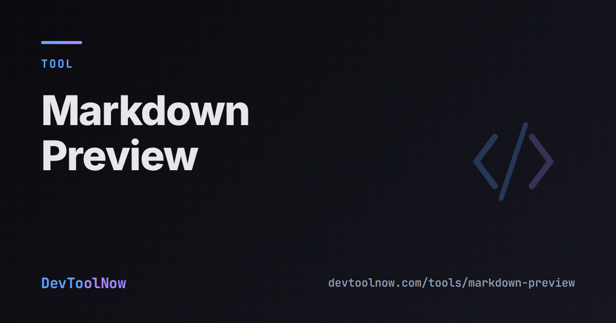 Preview Gratis Markdown Preview - Free Online Markdown Editor | DevToolNow