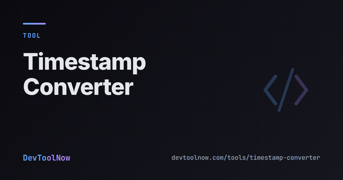 Unix Timestamp Converter - Free Online Tool | DevToolNow
